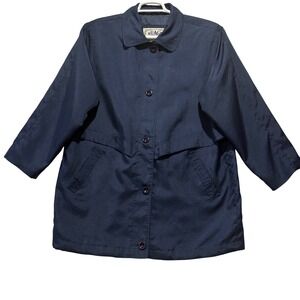 Vintage Nuage Navy Rain Jacket  Women's Large Lightweight Travel Coat